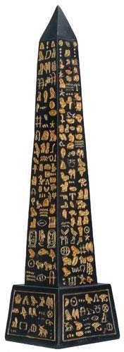 Pacific Trading SUMMIT COLLECTION Black Egyptian Obelisk with Gold Hieroglyphs Collectible Figurine