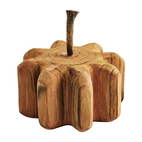 Mud Pie Orange Carved Pumpkin Sotter, 7 3/4" x 8 3/4" Dia, Round