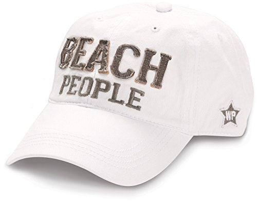 Pavilion Gift Company Beach People Adjustable Strap Cap, White, Large