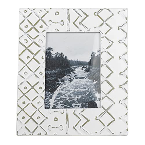 Foreside Home & Garden Multi Print 5X7 Gray & White Metal Photo Frame