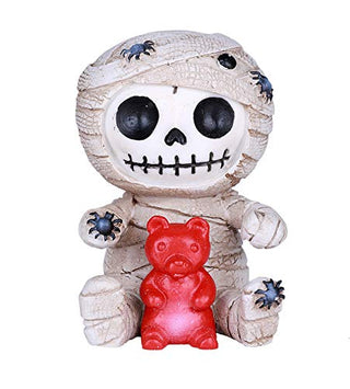 Pacific Trading SUMMIT COLLECTION Furrybones Mummy Signature Skeleton in White Bandaged Egyptian Corpse Costume with a Red Gummy Bear