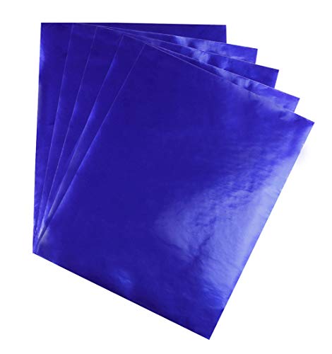 Hygloss Metallic Foil Paper for Arts and Crafts, Classroom Activities and Artists-Party or Holiday D√©cor-8.5" x 11" Blue-100 Sheets, Dark Blue 100 Piece