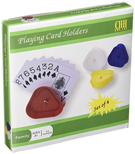 CHH 4 Piece Triangular Card Holders in Red, White, Yellow & Blue, Multi