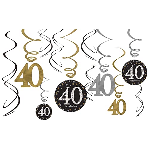 Amscan Celebrate 40 Hanging Swirls