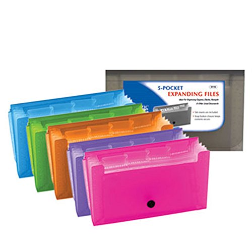 BAZIC 13-Pockets Coupon/Personal Check Size Expanding File for School, Home, or Office Organization