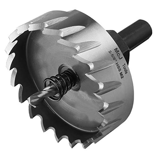 McJ Tools 2-5/8 Inch HSS M2 Drill Bit Hole Saw for Metal, Steel, Iron, Alloy, Ideal for Electricians, Plumbers, DIYs, Metal Professionals