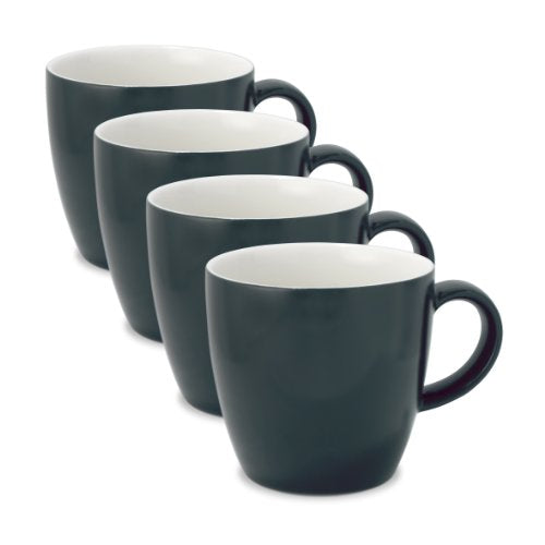 FORLIFE Uni Espresso/Oolong Tea Cup (Set of 4), 3.5 oz, Black Graphite