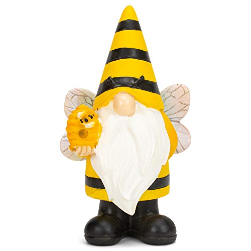 Napco Bumble Gnome Bright Yellow and Black 6 Inches Polyresin Outdoor Garden Statue