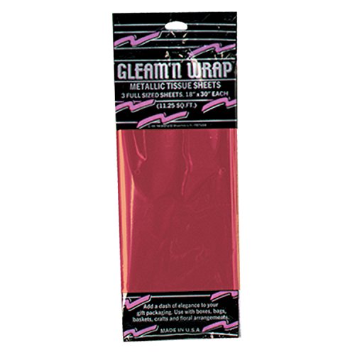Beistle Gleam 'N Wrap Metallic Sheets (red) Party Accessory  (1 count) (3/Pkg)