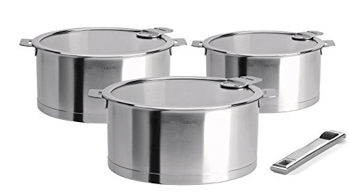 Cristel Strate Set of 3 Saucepans with Lids