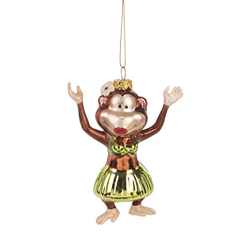 Beachcombers 4-Inch Glass Hula Monkey Ornament