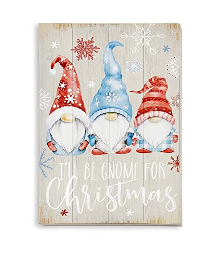 Giftcraft 682713 Christmas Gnome Plank Design Wall Plaque with Sentiment, 1.57 inch, Medium Density Fiberboard