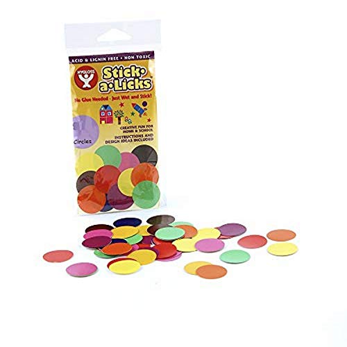 Hygloss Products Stick-A-Licks for Arts & Crafts-Classroom Activities-Fun for Kids-Circle Shapes-2400 Pcs, 1-Inch