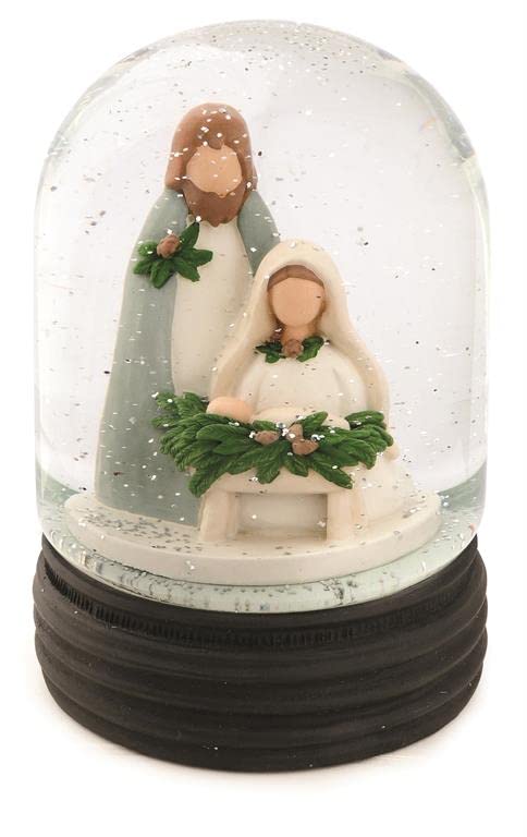 Blossom Bucket 228-13544 Nativity Scene with Christmas Greens Snow Globe, 5-inch Height