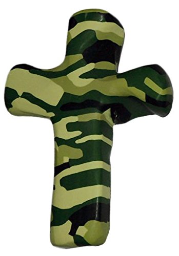 First & Main Comforting Gifts - Miniature Hand Held Comforting Clay Cross With Greeting Card - Shaped To Fit Any Hand - 3" Pocket Size - Camouflage