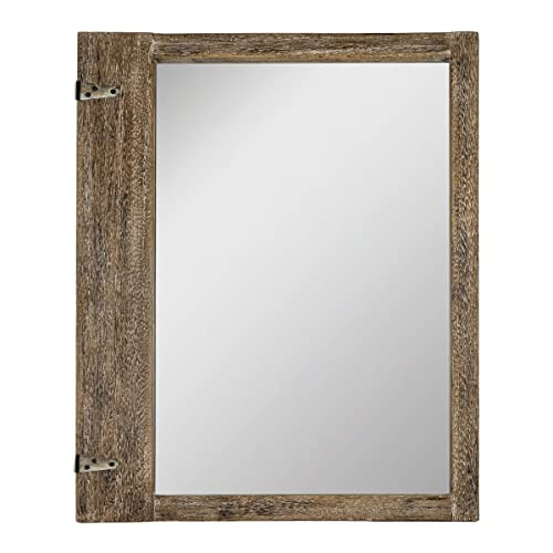 Foreside Home & Garden Lightly Distressed Wood with Metal Hinge Mirror