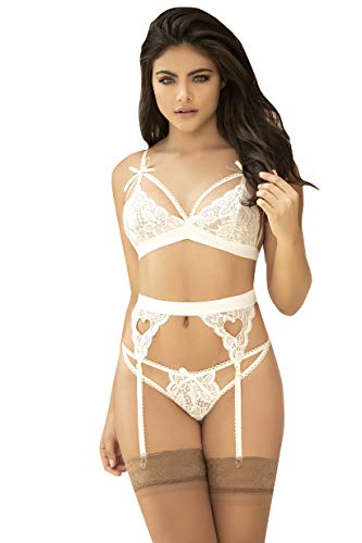 Mapale 8221 Three Piece Lace Set Ivory