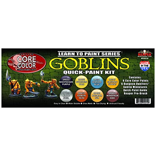 REAPER Miniatures: 09914 - Learn to Paint Goblins Quick-Paint Kit