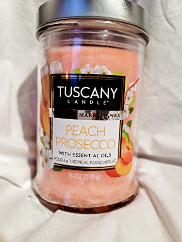 Empire Candle Tuscany Candle Peach Prosecco eith Essential Oils Peach and Tropical Passionfruit