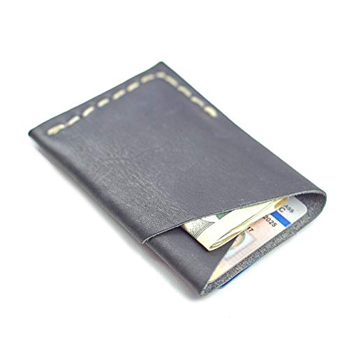 Alta Andina Slim 3 Pocket Leather Wallet | Minimalist, Vegetable Tanned Leather Card Holder | 3 Slots For Business Cards, ID, & Credit Cards (Black √ê Noche)