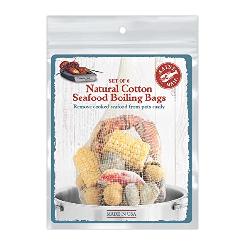 HIC Maine Man Seafood Boiling Bags, Holds Up To 5-Pounds of Food, Set of 6