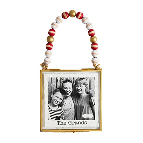 Mud Pie Bead Photo Ornament, The Grands, 4" x 4", Glass