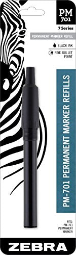 Zebra Pen PM-701 Stainless Steel Permanent Marker Refill, Fine Bullet Tip, Black Ink, 1-Pack