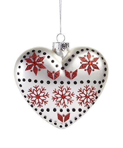 Giftcraft 666625 Glass Heart Ornament, 3.5-inch Height