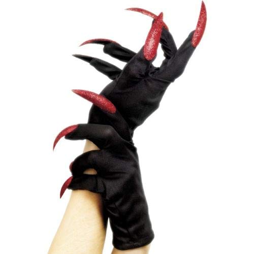 Smiffys Gloves Halloween Red Nails