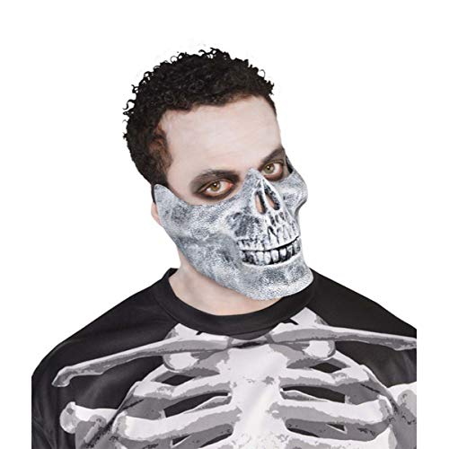 Amscan Skeleton Jaw Mask - One Size, Black/White - 1 Pc
