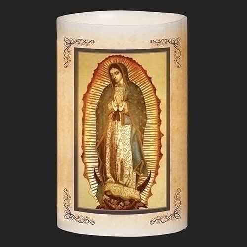 Roman Patrons and Protectors Our Lady of Guadalupe LED Candle, 6-inch Height, Religious Decoration