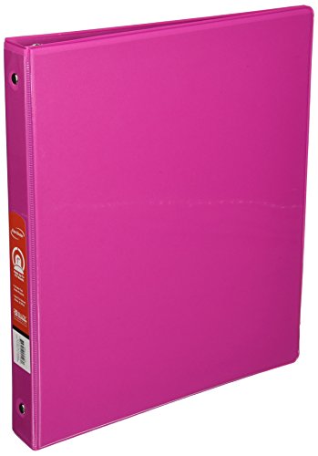 BAZIC 1" Fuschia 3-Ring View Binder w/ 2-Pockets