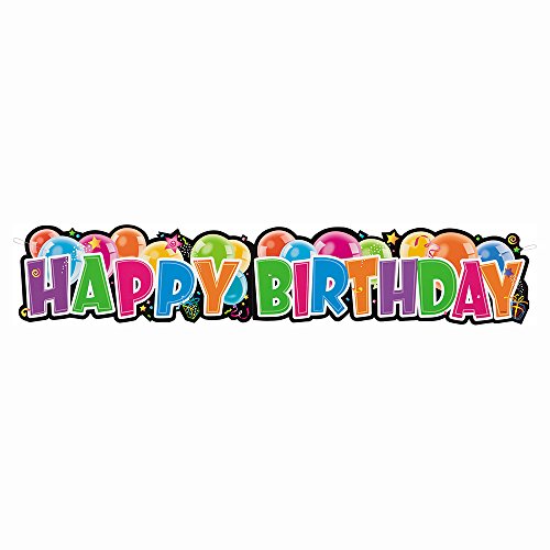 Unique Industries Unique Jointed HAPPY BIRTHDAY Banner, 4.5 Ft, 1ct, Multicolor
