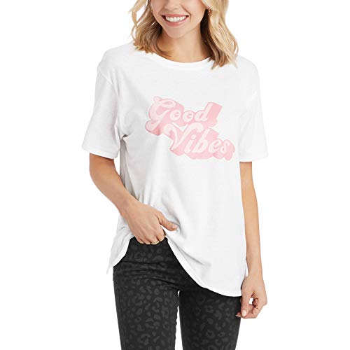 Mud Pie Women's Benny Graphic Tee, Small/Medium, White