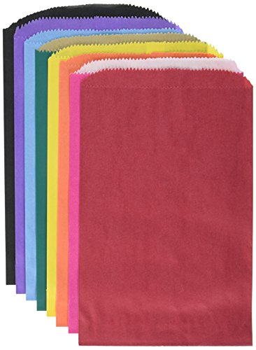 Hygloss Products Pinch Bottom Colorful Arts and Crafts Colored Paper Bags - 6 x 9 Inches - Assorted Colors - 28 Bags