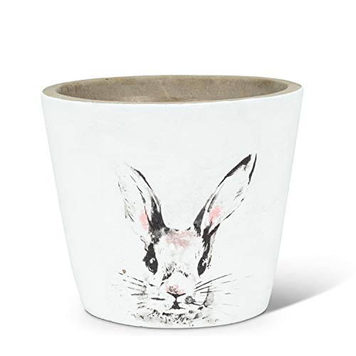 Abbott Collection  27-BENJAMIN-523-MD Md Bunny Head Planter-5" H, Medium, White/Grey