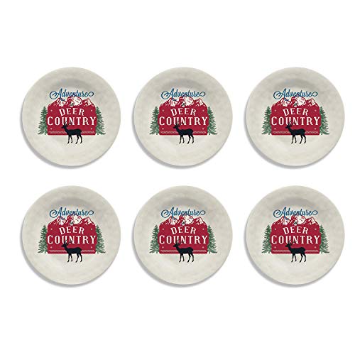 TarHong Vintage Lodge Deer Country Salad Plate, 8.5", Melamine, Set of 6