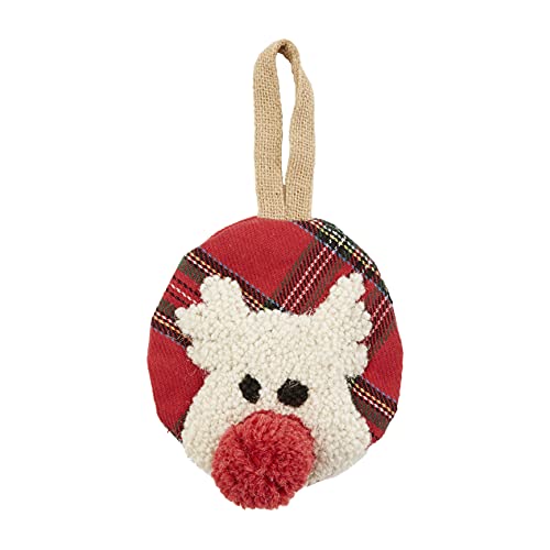 Mud Reindeer French Knot Ornament, 4-inch Diameter