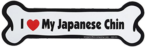 Imagine This Company Bone Car Magnet, I Love My Japanese Chin, 2-Inch by 7-Inch