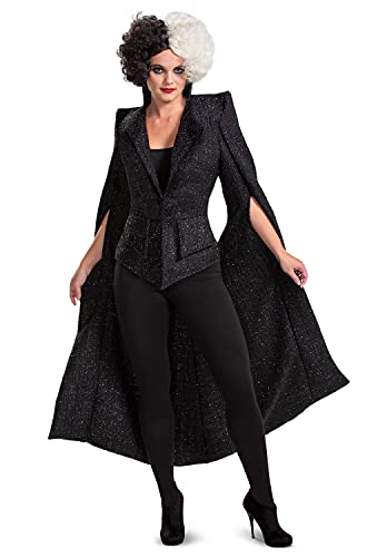 Disguise Women's De Vil, Official Disney Cruella Live Action Movie Finale Costume Outfit, Black, S (4-6)
