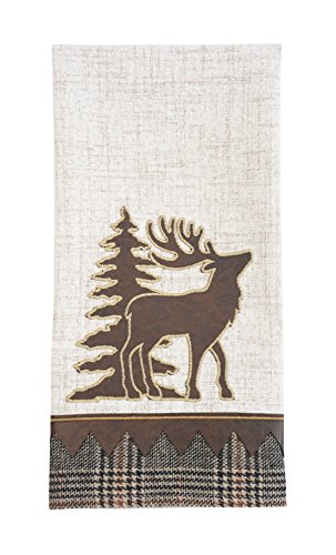 Comfy Hour Wildlife Collection 27"x17" Plaid Moose Towel, Polyester