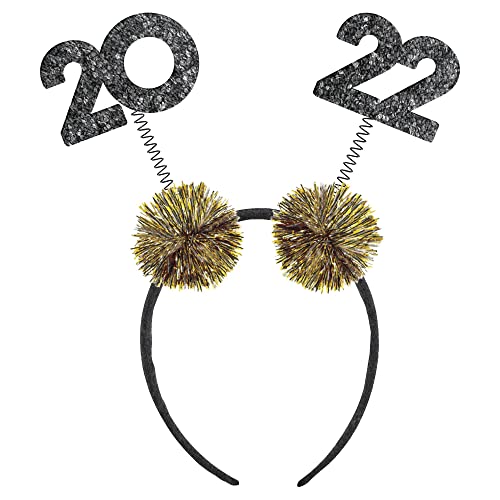 Amscan 2022 Pom Pom Head Bopper | Black and Gold -1 Pc