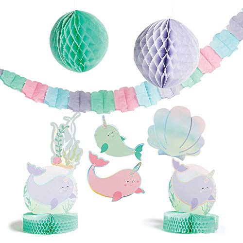 Fun Express NARWHAL PARTY DECORATING KIT - Party Decor - 9 Pieces