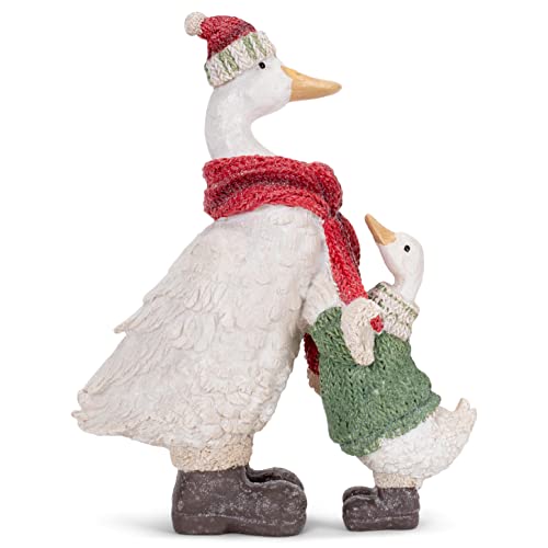 Transpac M2718 Farm Duck Christmas Decor, 9.2-inch Height, Resin