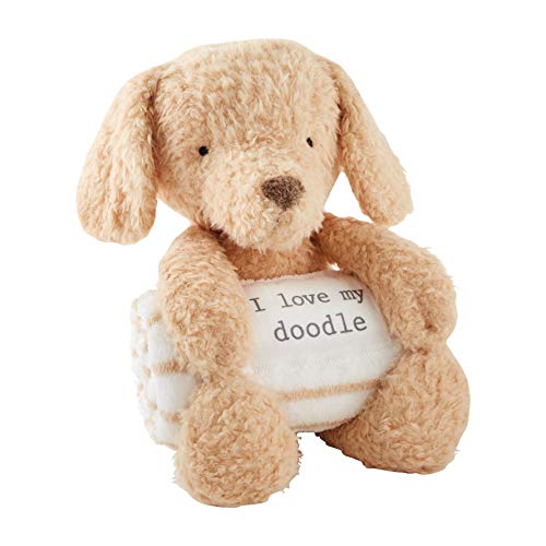 Mud Pie Doodle Plush with Blanket,13.8 x 10.5 x 10,Chocolate Lab