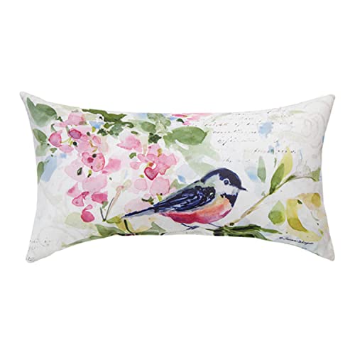 Manual SHWBA Watercolor Birds & Butterflies Climaweave Pillow, 17 -inch Length