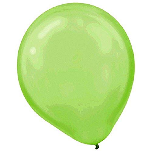 Amscan Pearl Latex Party Balloons (15 Piece), 12", Kiwi