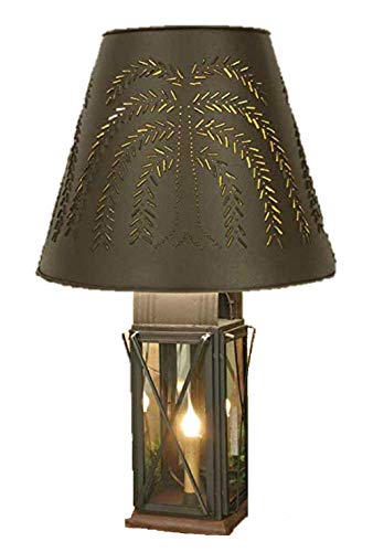 CTW Large Milk House 4-Way Lamp with Willow Shade - Rustic Brown