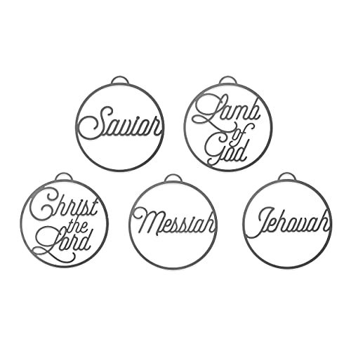 ROCC RUSTED ORANGE CRAFTWORKS CO. Light of The World Christmas Ornaments (5 Pack Variety) - Jesus Christmas Decorations Jesus Christmas Ornaments Names of Christ Ornaments Christmas Decorations