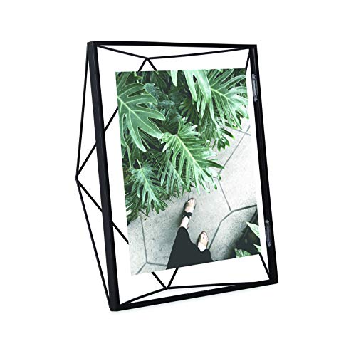 Umbra Prisma Picture Frame, 8x10 Photo Display for Desk or Wall, Black